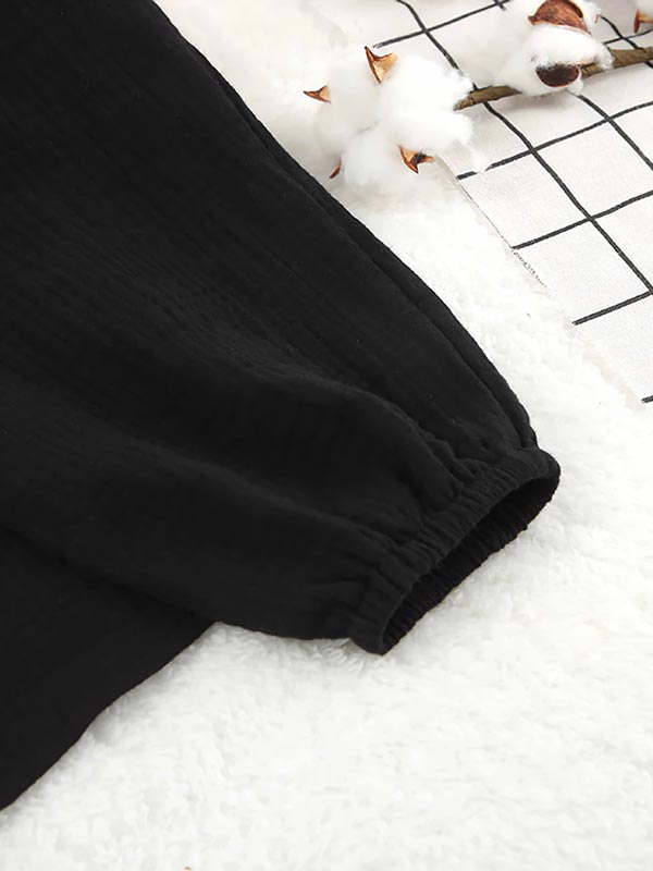 Black Cotton Pajama Set | Cute Pajamas