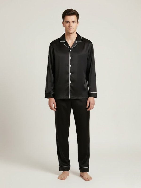 Black Matching Satin Pajamas For Couples | Cute Pajamas