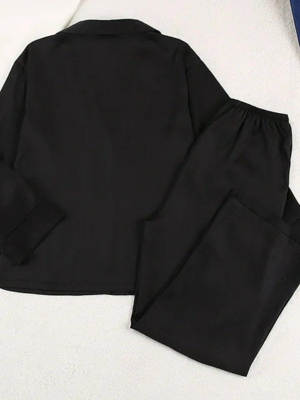 Black Satin Pajamas for Womens | Cute Pajamas