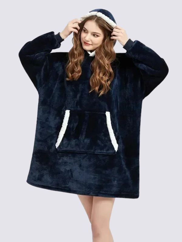 Navy Blanket Hoodies For Women | Cute Pajamas