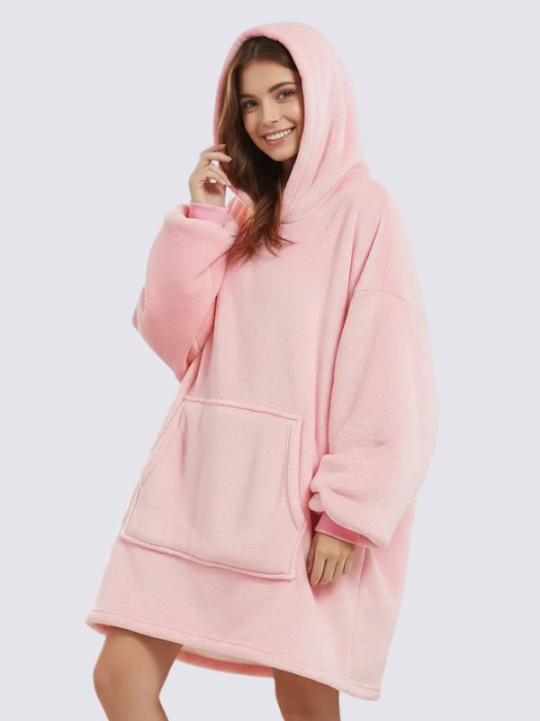 Pink Comfy Hoodie Blanket