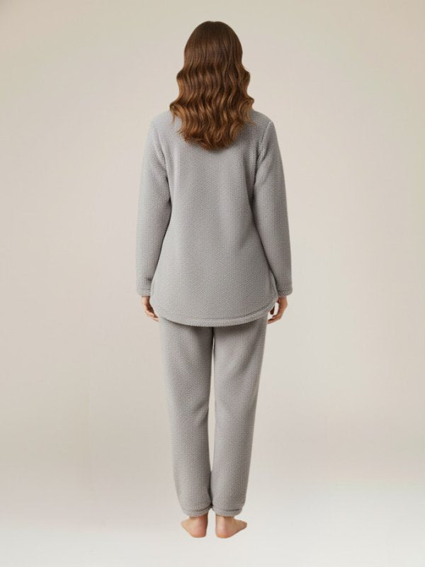 Olivia - Gray Fleece Pajama For Women | Cute Pajamas