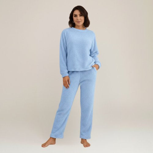Clara - Light Blue Fleece Pajamas Ladies | Cute Pajamas