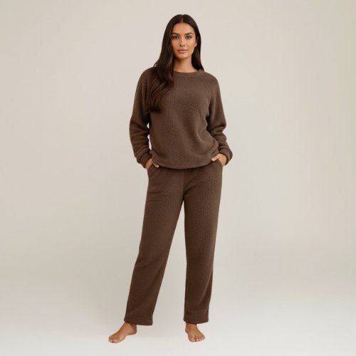 Clara - Brown Fleece Pajamas Women | Cute Pajamas