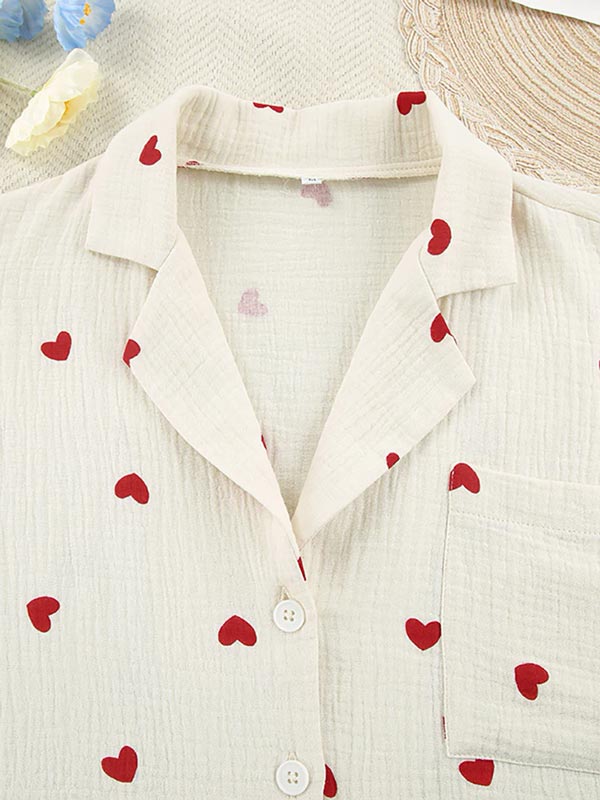 Cotton Hearts Pajama Set | Cute Pajamas