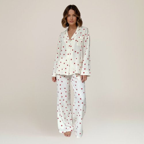 Cotton Hearts Pajama Set | Cute Pajamas