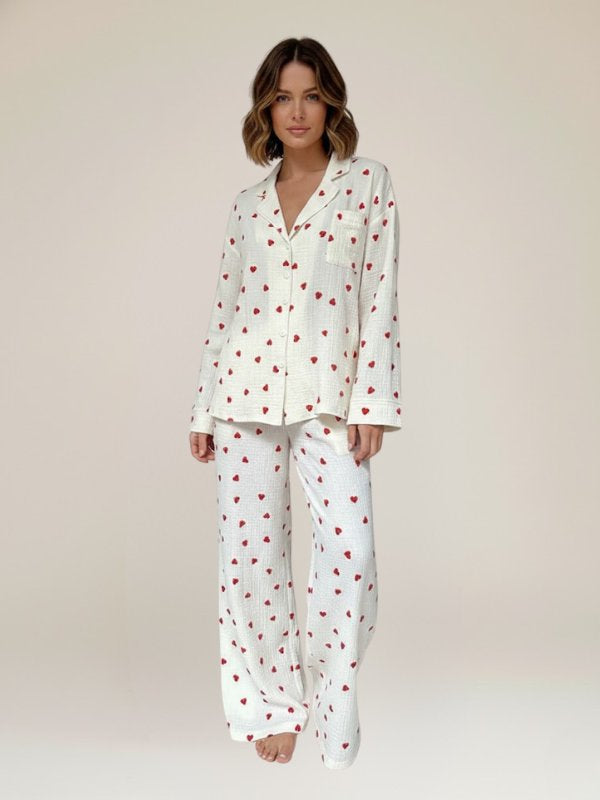 Cotton Hearts Pajama Set | Cute Pajamas