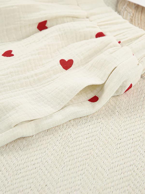 Cotton Hearts Pajama Set | Cute Pajamas
