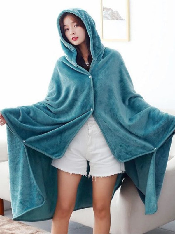 Cyan Blue Annie Blanket Poncho