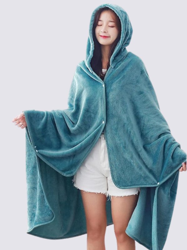 Cyan Blue Annie Blanket Poncho