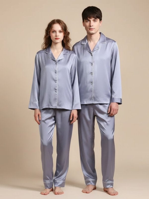 Lavender Matching Satin Pajamas For Couples