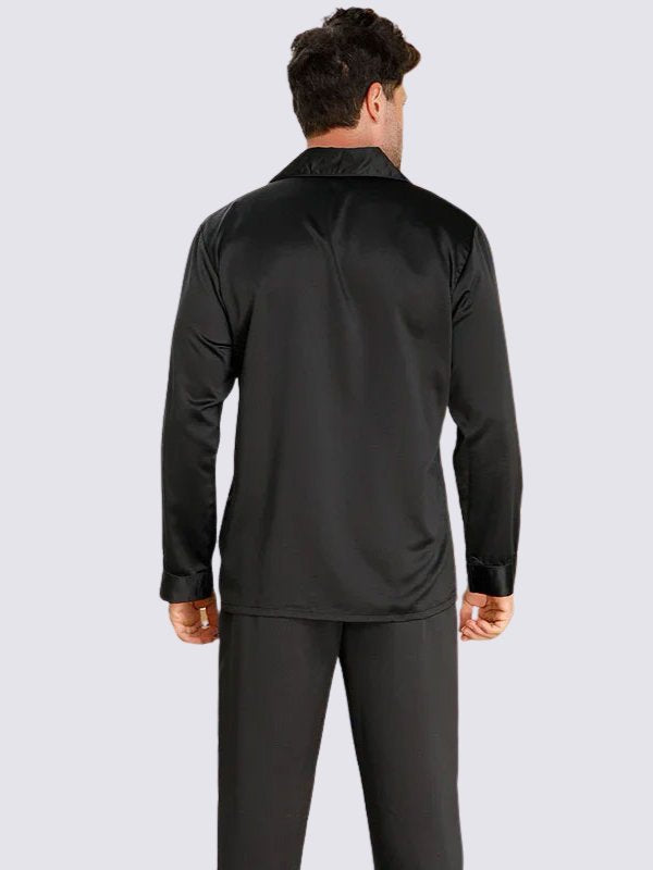 Rory Mens Black Satin Pajamas | Cute Pajamas