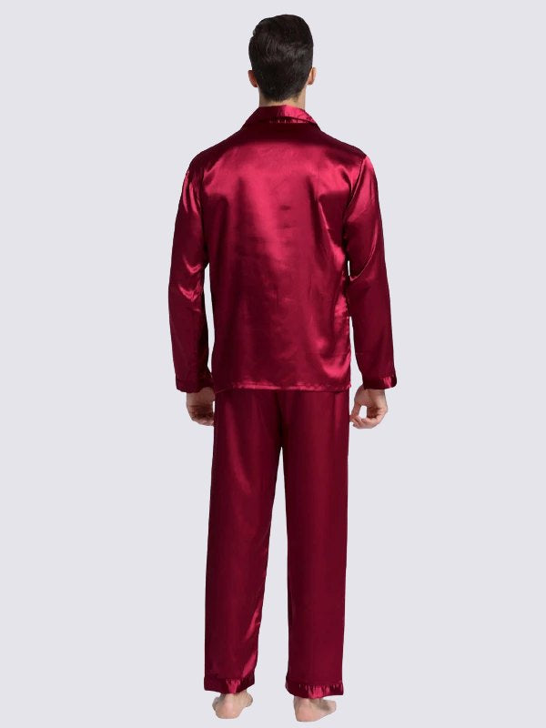 Elio Mens Red Satin Pajamas | Cute Pajamas