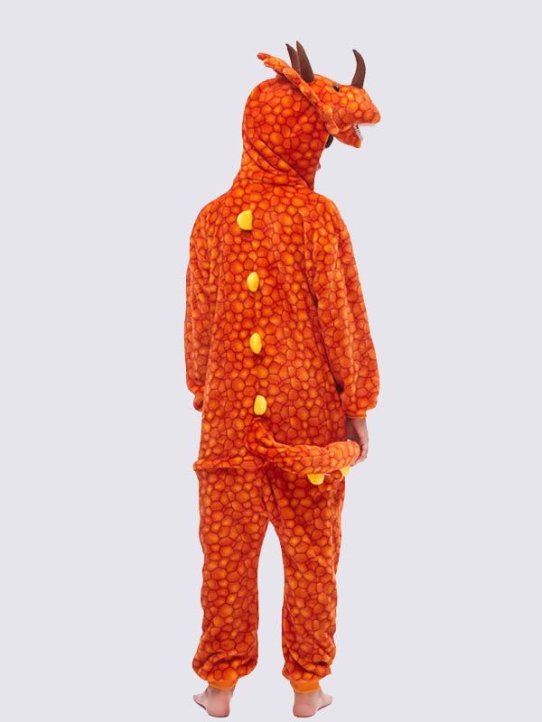 Orange Triceratops Boys’ Onesie