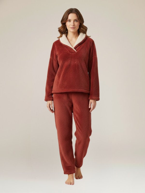 Olivia - Red Pajama Set Fleece | Cute Pajamas