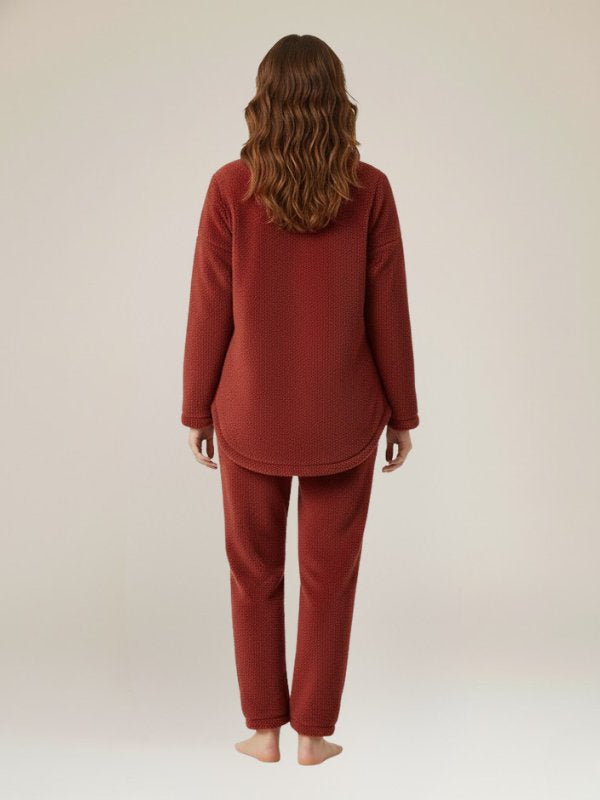 Olivia - Red Pajama Set Fleece | Cute Pajamas
