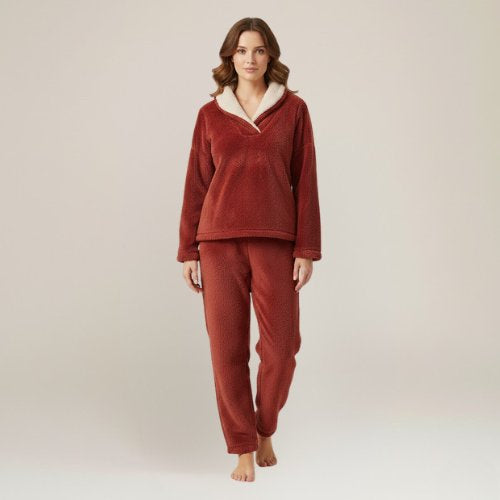 Olivia - Red Pajama Set Fleece | Cute Pajamas