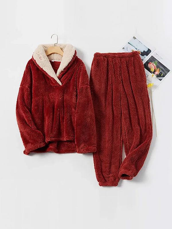 Olivia - Red Pajama Set Fleece | Cute Pajamas
