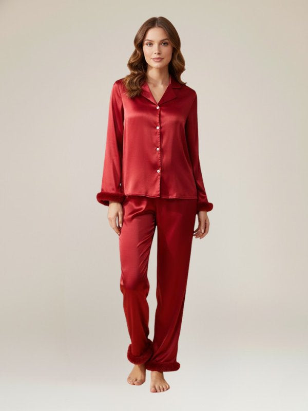 Red Satin Womens Pajamas | Cute Pajamas