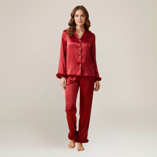 Red Satin Womens Pajamas | Cute Pajamas