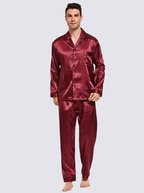 Jace Burgundy Satin Pajamas