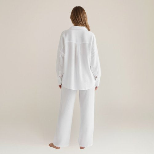 White Cotton Pajama Set | Cute Pajamas