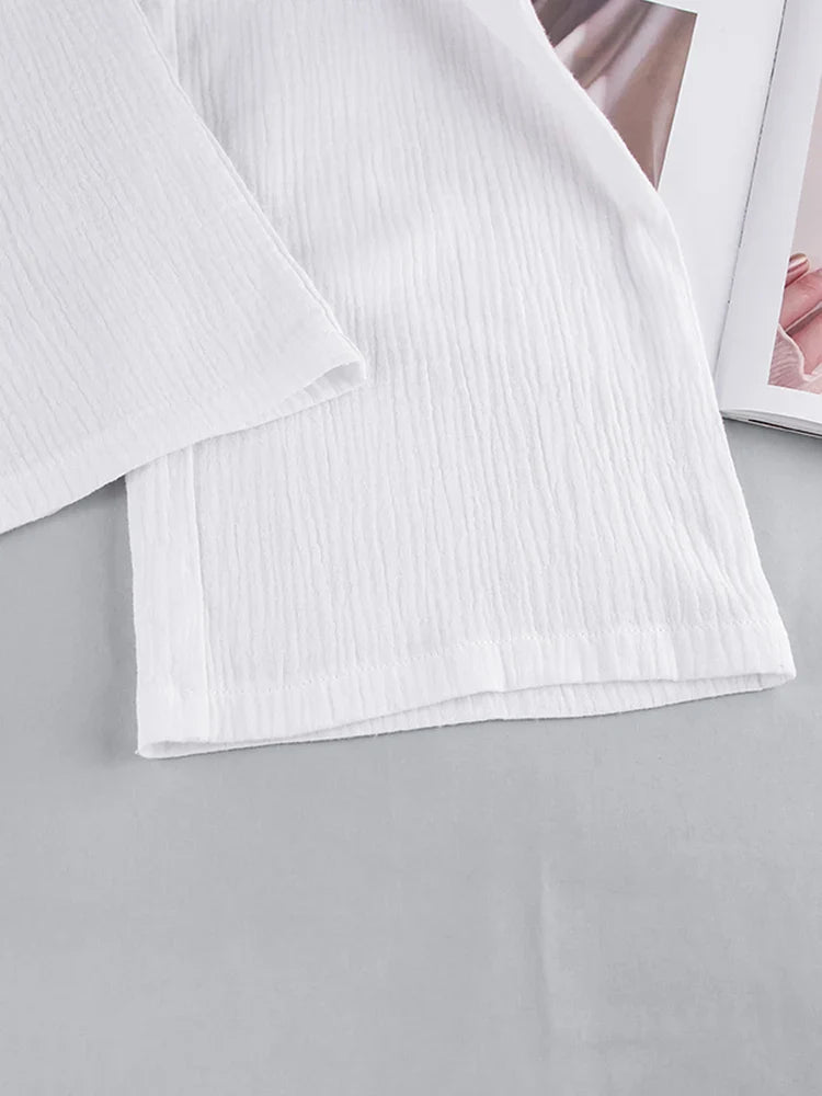 White Cotton Pajama Set | Cute Pajamas