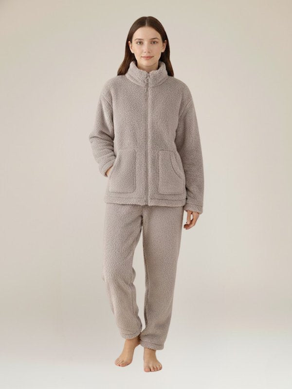 Isla Gray Fleece Pajamas for Women
