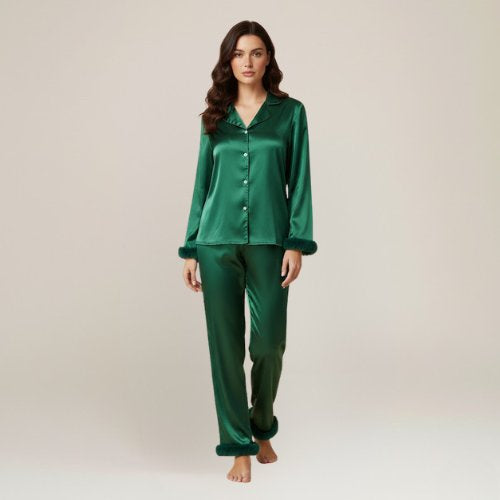 Nora Womens Satin Pajama Set | Cute Pajamas