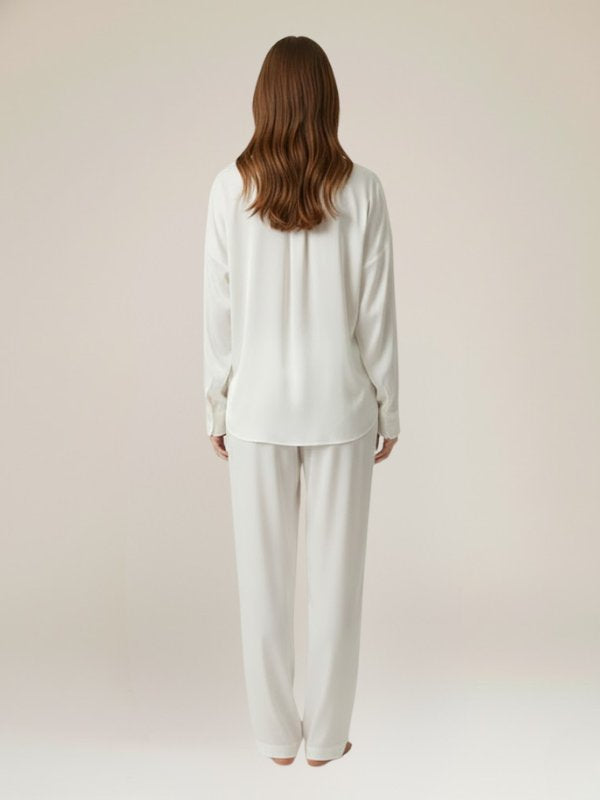 Womens White Satin Pajamas | Cute Pajamas