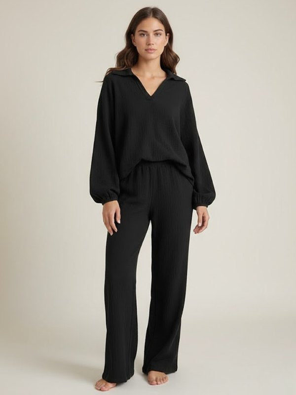 Black Cotton Pajama Set | Cute Pajamas