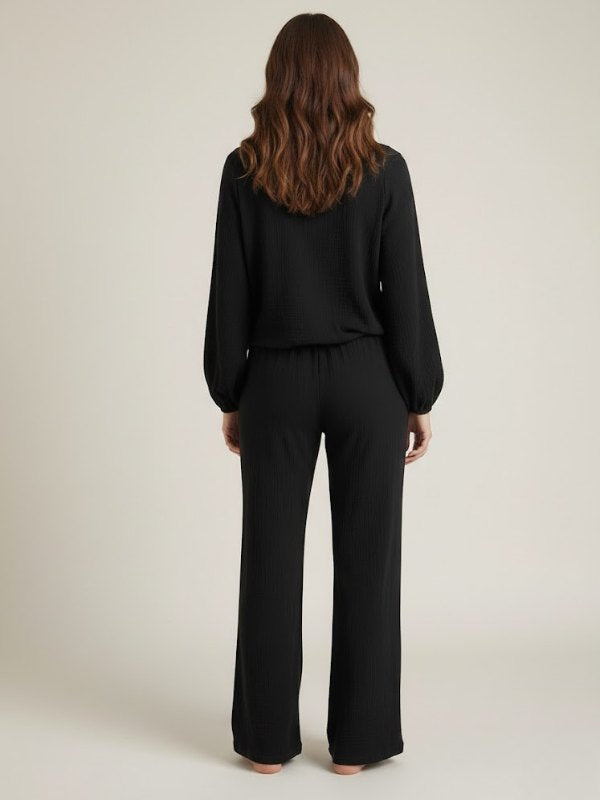 Black Cotton Pajama Set | Cute Pajamas