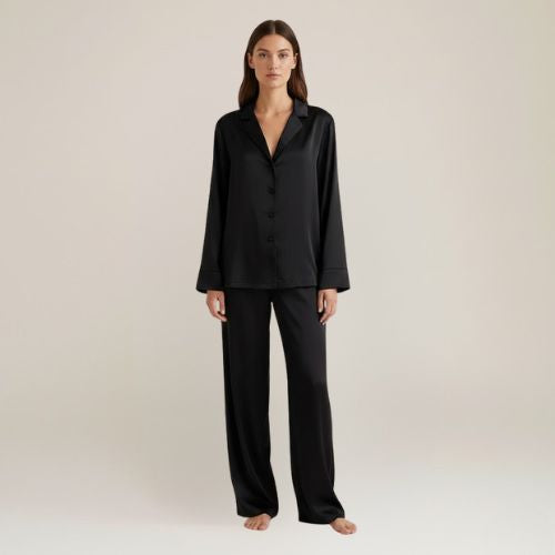 Black Satin Pajamas for Womens | Cute Pajamas
