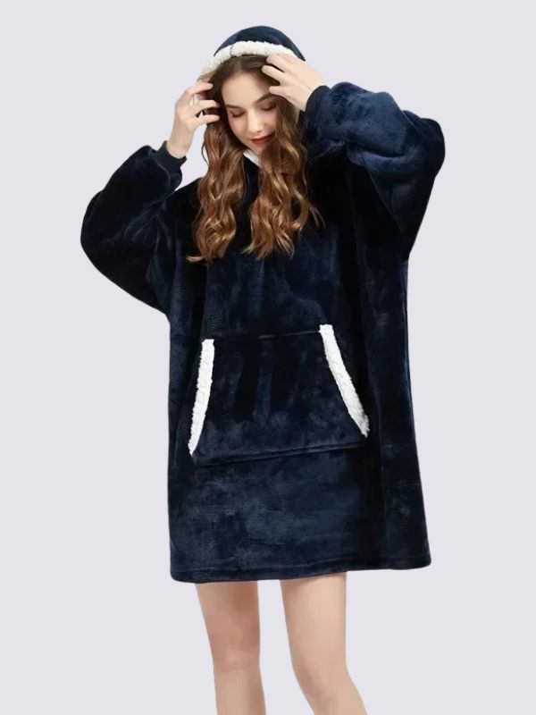 Navy Blanket Hoodies For Women | Cute Pajamas