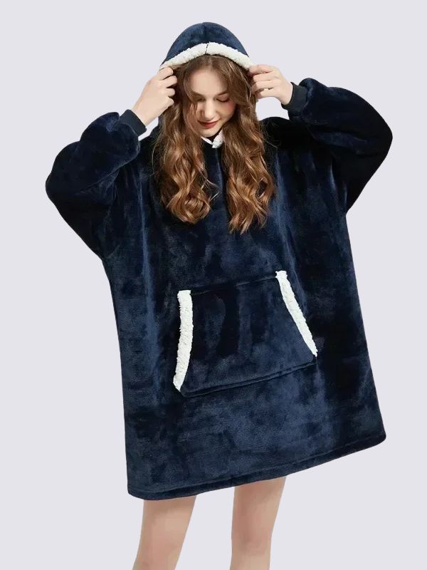 Navy Blanket Hoodies For Women | Cute Pajamas