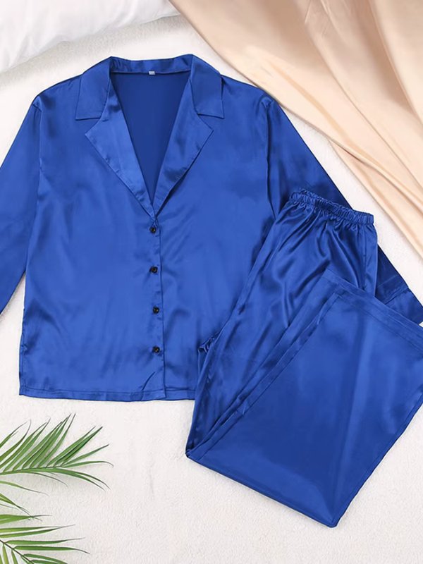 Blue Satin Pajamas for Womens | Cute Pajamas