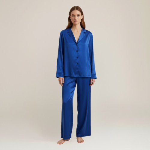 Blue Satin Pajamas for Womens | Cute Pajamas