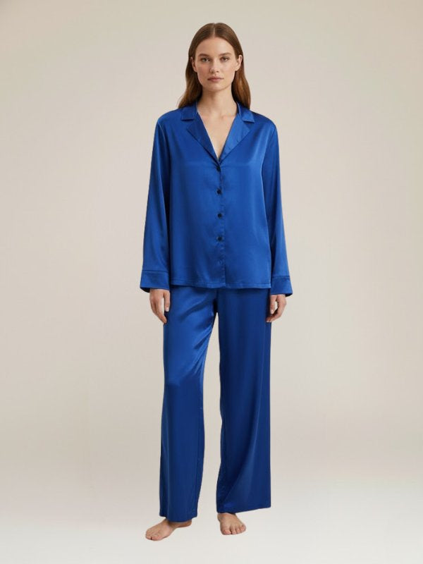 Blue Satin Pajamas for Womens | Cute Pajamas