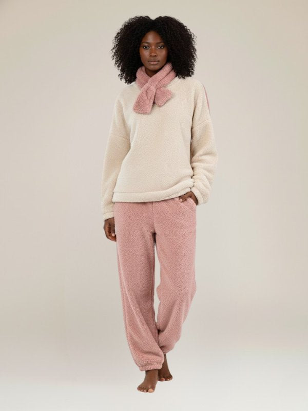 Zoe Pink Fleece Pajama Set for Women | Cute Pajamas