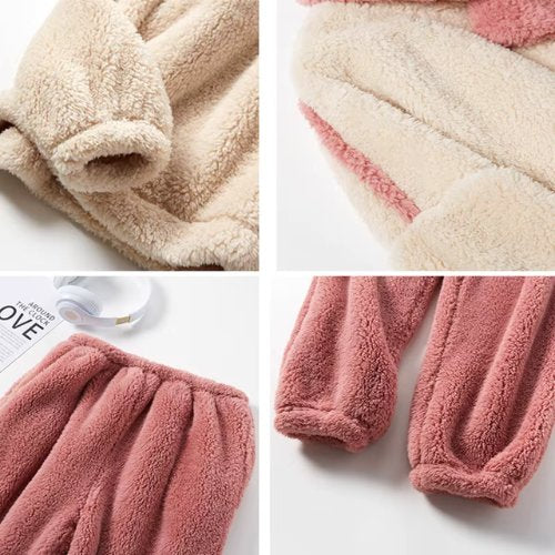 Zoe Pink Fleece Pajama Set for Women | Cute Pajamas