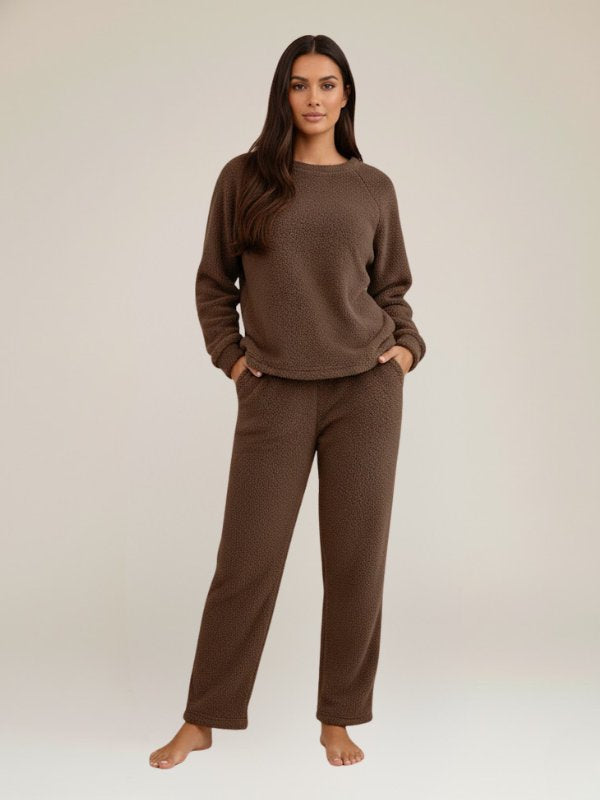 Clara - Brown Fleece Pajamas Women | Cute Pajamas