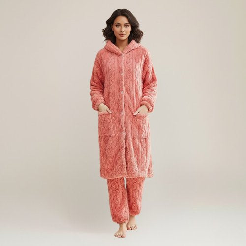 Joy - Pink Fleece Pajamas Womens | Cute Pajamas