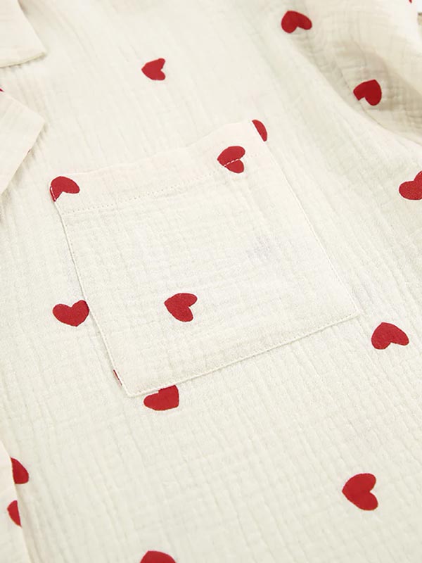 Cotton Hearts Pajama Set | Cute Pajamas