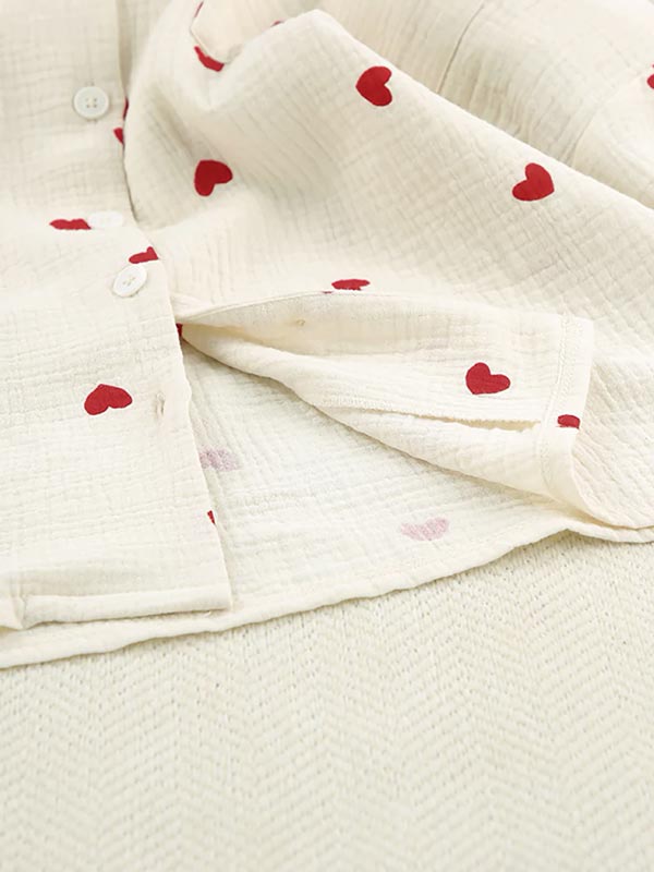 Cotton Hearts Pajama Set | Cute Pajamas