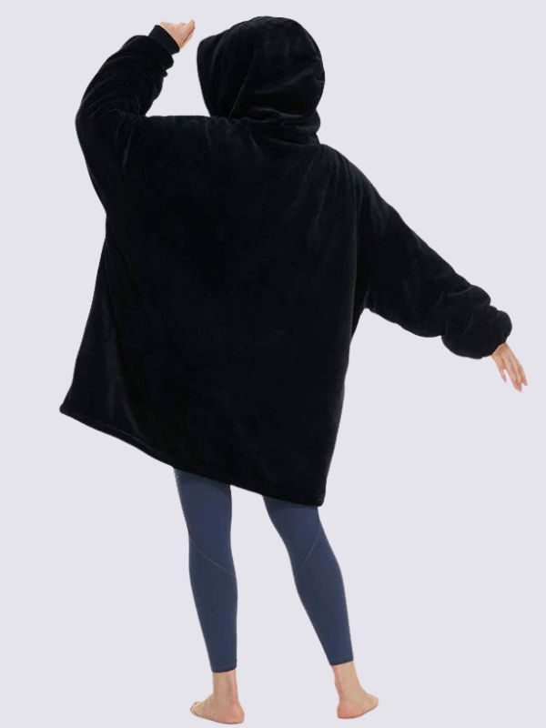 Black Heated Blanket Hoodie | Cute Pajamas