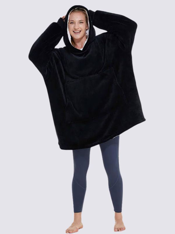 Black Heated Blanket Hoodie | Cute Pajamas