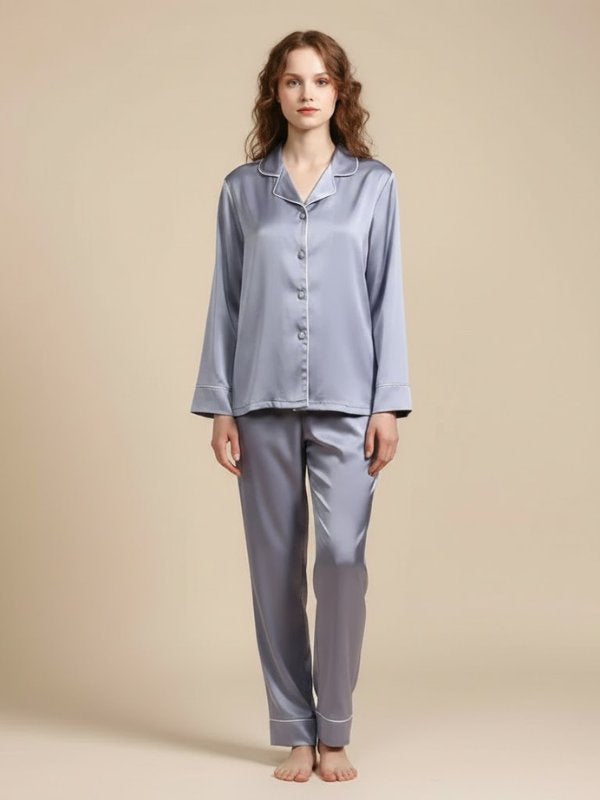 Lavender Matching Satin Pajamas For Couples