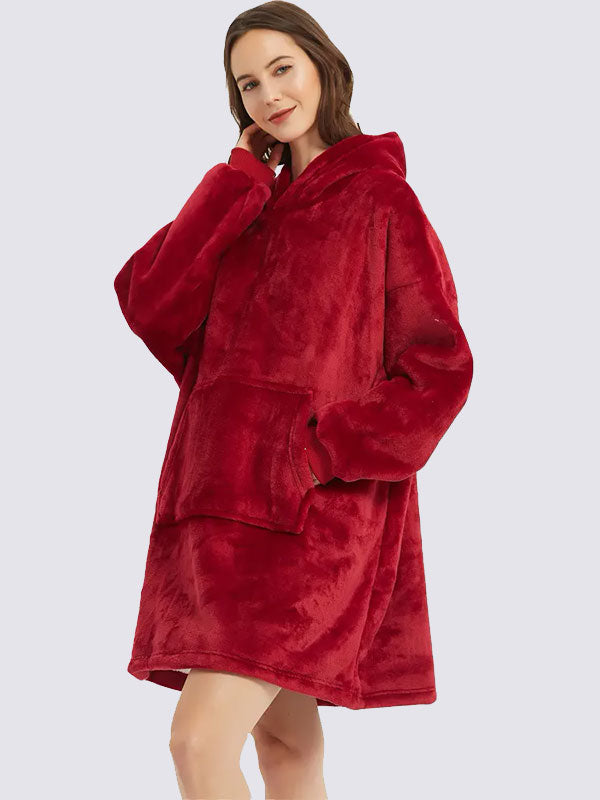Red Oversized Blanket Hoodie | Cute Pajamas