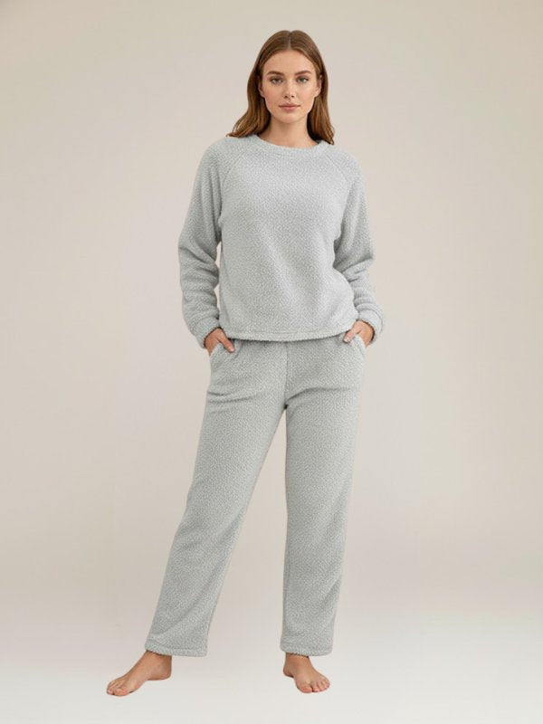 Clara - Light Gray Pajama Fleece Sets | Cute Pajamas