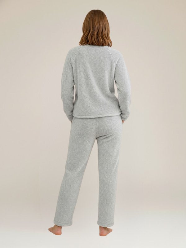 Clara - Light Gray Pajama Fleece Sets | Cute Pajamas